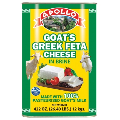 APOLLO GREEK FETA CHEESE, 100% GOAT&rsquo;S  MILK, IN BRINE
