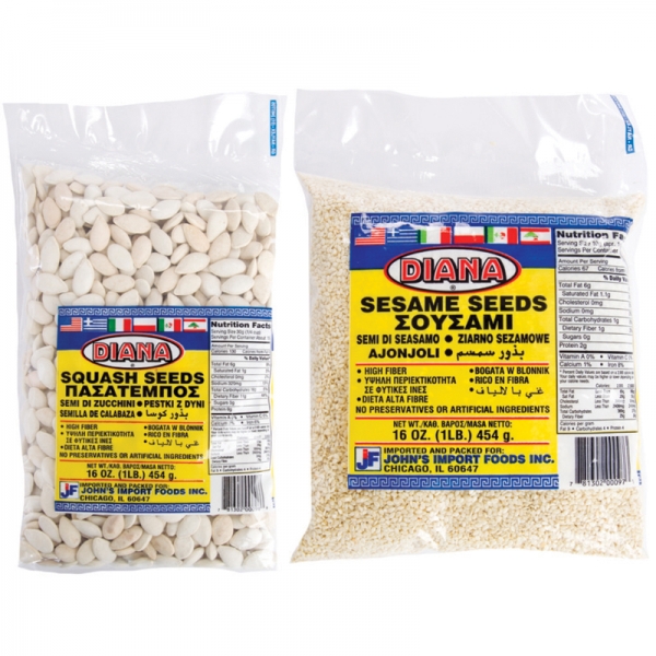 SQUASH SEEDS AND SESAME SEEDS