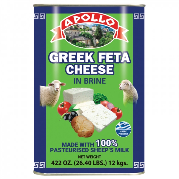 APOLLO GREEK FETA CHEESE, 100% SHEEP'S MILK IN BRINE